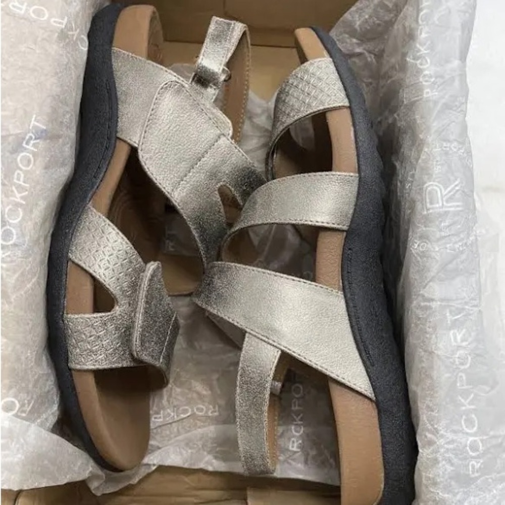 Rockport metallic Sandals with Asymmetrical Straps